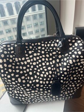 Alice & Olivia Black and White Spot-Print Dome Satchel - Women Bags